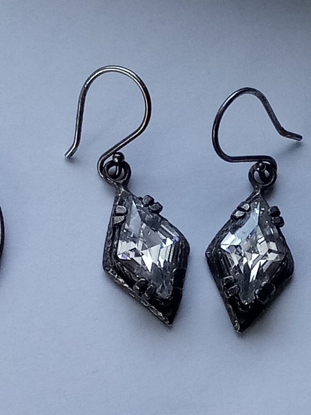 Silpada Victoriana CZ Earrings Sterling Silver Dangle 925 Marquis W1884 RARE